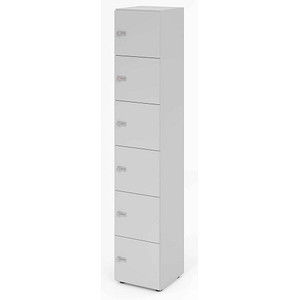 HAMMERBACHER Schließfachschrank lichtgrau V264L6/5/5/ZS, 6 Schließfächer 40,0 x 42,0 x 215,6 cm