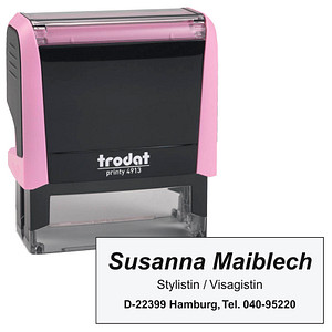 trodat Textstempel, individualisierbar printy 4913 selbstfärbend schwarz ohne Logo