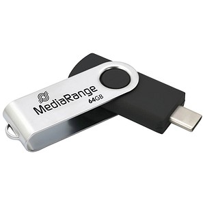 MediaRange USB-Stick schwarz, silber 64 GB, 1 St.