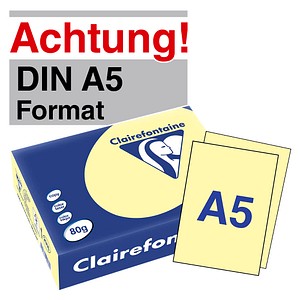 Clairefontaine Kopierpapier Trophée gelb DIN A5 80 g/qm 500 Blatt