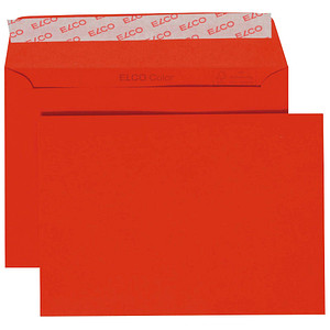 ELCO Briefumschläge Color DIN C6 ohne Fenster intensivrot haftklebend 25 St.