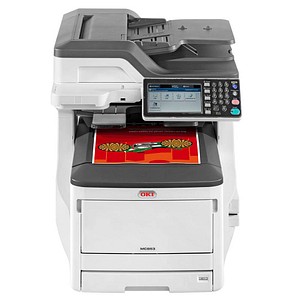 OKI MC853dn 4 in 1 Farblaser-Multifunktionsdrucker grau OKI MC853dn 4 in 1 Farblaser-Multifunktionsdrucker grau