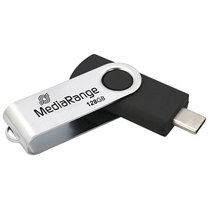 MediaRange USB-Stick schwarz, silber 128 GB, 1 St.