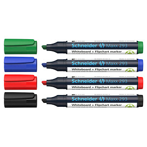 Schneider Maxx 293 Whiteboard- und Flipchart-Marker farbsortiert 2,0 - 5,0 mm, 4 St.
