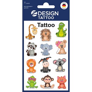 AVERY Zweckform Klebetattoo Tiere, 12 Etiketten