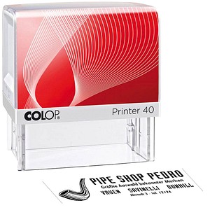 COLOP Textstempel, individualisierbar Printer 40 selbstfärbend schwarz mit Logo