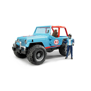 bruder Jeep Cross Country Racer blau mit Rennfahrer 2541 Spielzeugauto