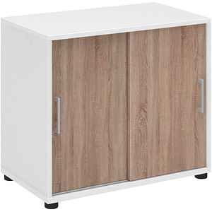 röhr Schiebetürenschrank direct.office, 859S231000 weiß, eiche 1 Fachboden 80,4 x 42,5 x 74,0 cm