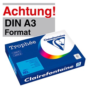 Clairefontaine Kopierpapier Trophée karibischblau DIN A3 80 g/qm 500 Blatt