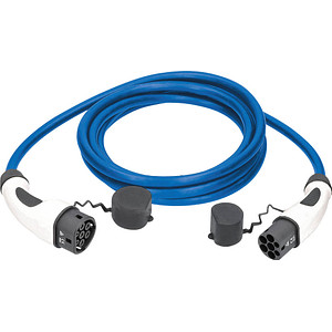 as-Schwabe MODE 3 Ladekabel für Elektroautos Typ 2 auf Typ 2 blau 230 V, 32 A, 7,2 KW, 5,0 m