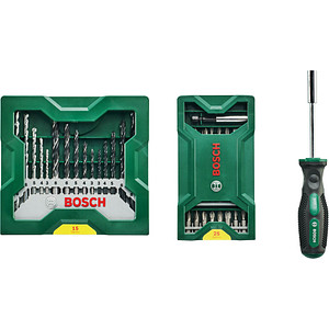 BOSCH 25+15+1 Mini-X-Line Sets plus Griff Bohrer- und Bit-Set, 41-teilig