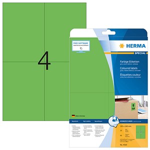 HERMA Etiketten 4564 grün 105,0 x 148,0 mm, 20 Blatt