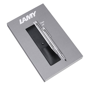 LAMY Schreibset logo brushed schwarz