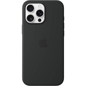 Apple Silikon Case Handy-Cover für Apple iPhone 16 Pro Max schwarz