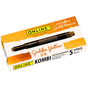 ONLINE® 17178/12 Tintenpatronen für Füller Golden Yellow 5 St.