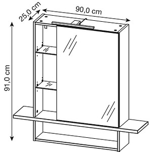 GERMANIA Spiegelschrank NOVOLINO weiß, braun GERMANIA Spiegelschrank NOVOLINO weiß, braun