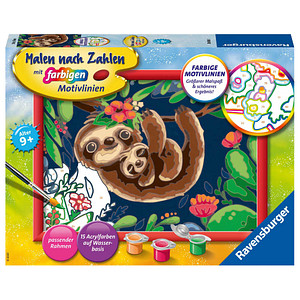 Ravensburger Malen-nach-Zahlen Niedliche Faultiere mehrfarbig
