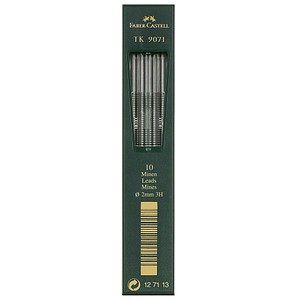 FABER-CASTELL TK 9071 Fallminen-Bleistiftminen schwarz 3H 2,0 mm, 10 St.