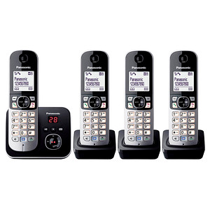 Panasonic KX-TG6824GB Schnurloses Telefon-Set mit Anrufbeantworter schwarz-silber