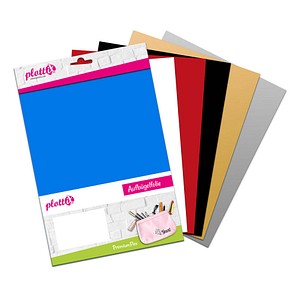 plottiX PremiumFlex Aufbügelfolie farbsortiert Flex-Folie 20,0 x 30,0 cm,  6 St.