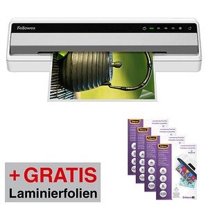 AKTION: Fellowes Saturn A3 Laminiergerät bis DIN A3 + GRATIS 100 Laminierfolien, DIN A4, 80 micron, glänzend