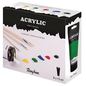 Rayher Acrylic-Set Acrylfarben farbsortiert 6 x 75,0 ml