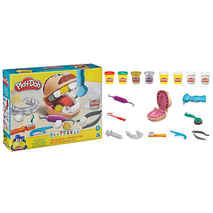 Play-Doh Knete Dr. Wackelzahn farbsortiert, 8 Farben je 56,0 g & Zubehör