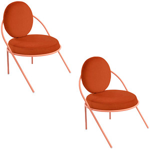 2 PAPERFLOW Sessel SATURNE rost rosa Kunstleder