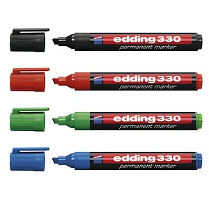 edding 330 Permanentmarker farbsortiert 1,0 - 5,0 mm, 4 St.