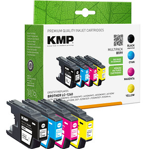 KMP B59V  schwarz, cyan, magenta, gelb Druckerpatronen kompatibel zu brother LC1240VALBP, 4er-Set