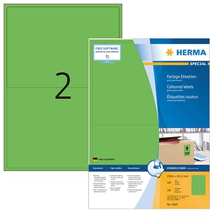 HERMA Etiketten 4569 grün 199,6 x 143,5 mm, 100 Blatt