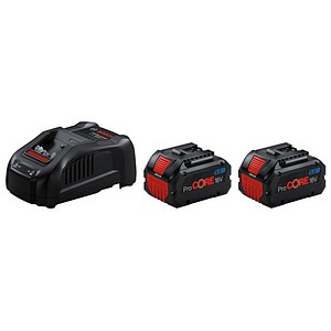 BOSCH Professional Werkzeugakku mit Ladegerät Starter Set 18V Li-Ion 2 x 5,5 Ah