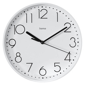 hama Wanduhr Salina weiß Kunststoff, Ø 22,0 cm
