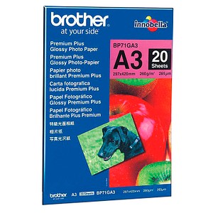 brother Fotopapier BP71GA3 DIN A3 glänzend 260 g/qm 20 Blatt brother Fotopapier BP71GA3 DIN A3 glänzend 260 g/qm 20 Blatt