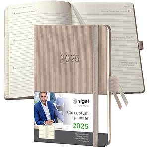 SIGEL Taschenkalender Conceptum 2025 taupe