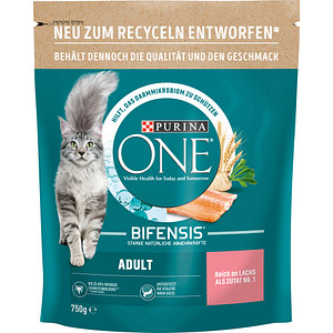 PURINA ONE® Katzen-Trockenfutter BIFENSIS® Lachs und Vollkorn Getreide 750,0 g