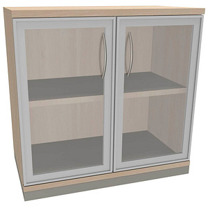 fm Aktenschrank Sidney, 4260267328842 akazie, Acrylglas klar 1 Fachboden 80,0 x 44,2 x 78,1 cm