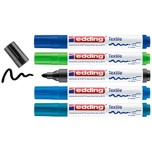 edding 4500 cool Textilmarker farbsortiert 2,0 - 3,0 mm, 5 St.