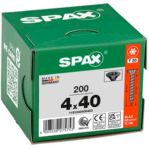 SPAX® Universalschrauben T20 Senkkopf BLAX 40mm  x 4 mm, 200 St.