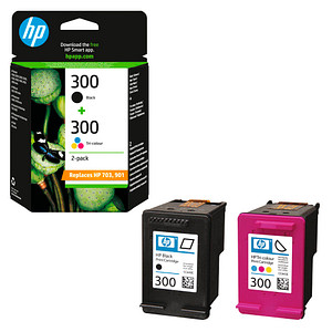 HP Druckerpatronen, ++ büroplus (CN637EE) 2er-Set schwarz, 300 color